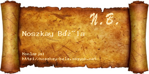 Noszkay Béla névjegykártya