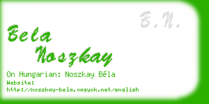 bela noszkay business card